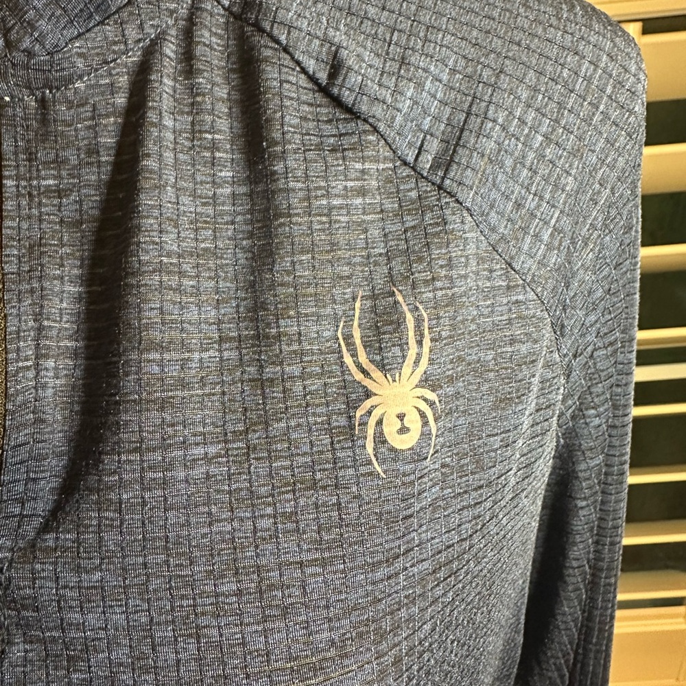 Spyder Mens 1/4 zip Size Large long sleeve pullover blue - Picture 5 of 9